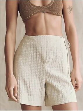 FREE PEOPLE FREE-EST PUCKER CHECK WRAP SHORTS SIZE S MSRP $58.00 NWT